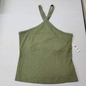 Old Navy Asymmetrical Green Sleeveless Tank Top